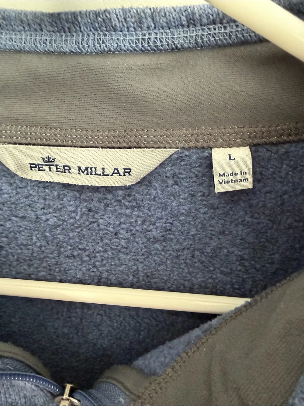 Peter Millar Crown Sweater Fleece 1/4 Zip Pullover Blue Large Golf